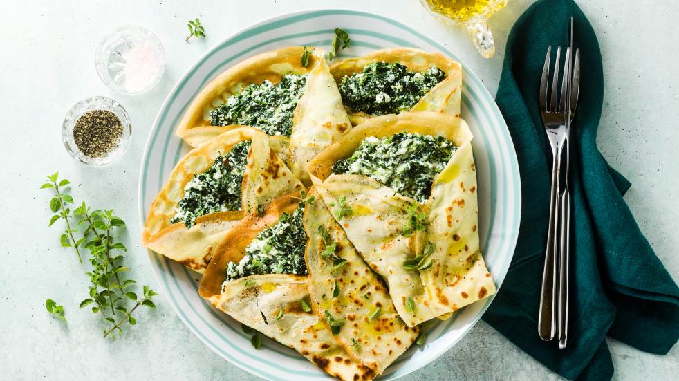 Spinach and ricotta pancake